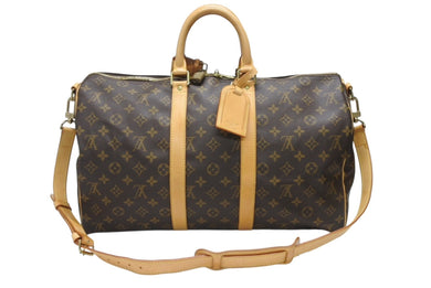 極美品 LOUIS VUITTON ルイヴィトン キーポル バンドリエール45 ボストンバッグ M41418 モノグラム ブラウン ゴールド金具 中古 4b006206