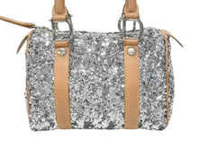 画像をギャラリービューアに読み込む, CHRISTIAN DIOR クリスチャンディオール ミニボストンバッグ ハンドバッグ PZ O401 スパンコール レザー シルバー 美品 中古 4b006207 