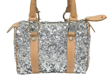画像をギャラリービューアに読み込む, CHRISTIAN DIOR クリスチャンディオール ミニボストンバッグ ハンドバッグ PZ O401 スパンコール レザー シルバー 美品 中古 4b006207 