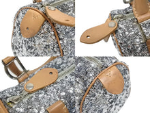 画像をギャラリービューアに読み込む, CHRISTIAN DIOR クリスチャンディオール ミニボストンバッグ ハンドバッグ PZ O401 スパンコール レザー シルバー 美品 中古 4b006207 