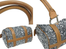 画像をギャラリービューアに読み込む, CHRISTIAN DIOR クリスチャンディオール ミニボストンバッグ ハンドバッグ PZ O401 スパンコール レザー シルバー 美品 中古 4b006207 