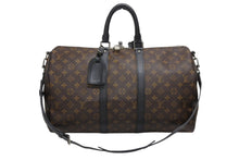 Load image into Gallery viewer, 極美品 LOUIS VUITTON ルイヴィトン キーポル バンドリエール45 ボストンバッグ M56711 モノグラムマカサー ブラウン 中古 4b006211