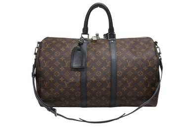 極美品 LOUIS VUITTON ルイヴィトン キーポル バンドリエール45 ボストンバッグ M56711 モノグラムマカサー ブラウン 中古 4b006211