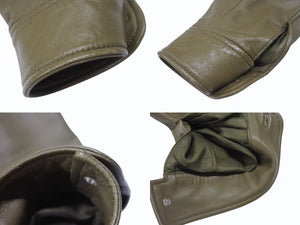 極美品 SUPREME シュプリーム Leather Shirt レザーシャツ 長袖ジャケット レザーポリエステル カーキ サイズM 中古 4b006214 