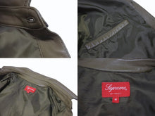 画像をギャラリービューアに読み込む, 極美品 SUPREME シュプリーム Leather Shirt レザーシャツ 長袖ジャケット レザーポリエステル カーキ サイズM 中古 4b006214 