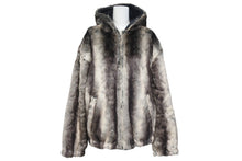 Load image into Gallery viewer, Supreme シュプリーム 20FW リバーシブル フーデッドジャケット フェイクファー ブラック グレー アクリル ポリエステル 美品 中古 4b006215