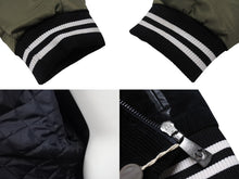 Load image into Gallery viewer, 極美品 TRUE RELIGION トゥルー レリジョン VARSITY JACKET ヴァーシティジャケット ブラック カーキ サイズXXL 中古 4b006222