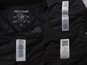 極美品 TRUE RELIGION トゥルー レリジョン VARSITY JACKET ヴァーシティジャケット ブラック カーキ サイズXXL 中古 4b006222
