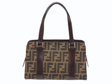 Load image into Gallery viewer, FENDI フェンディ ワンショルダー ハンドバッグ ブラウン ズッカ柄 キャンバス レザー 美品 中古 4b006227