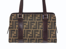 Load image into Gallery viewer, FENDI フェンディ ワンショルダー ハンドバッグ ブラウン ズッカ柄 キャンバス レザー 美品 中古 4b006227