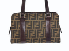 Load image into Gallery viewer, FENDI フェンディ ワンショルダー ハンドバッグ ブラウン ズッカ柄 キャンバス レザー 美品 中古 4b006227