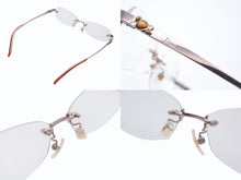 Load image into Gallery viewer, 極美品 Christian Dior クリスチャンディオール メガネ アイウェア CD7717J C7T 度入り リムレス ラインストーン 中古 4b006228