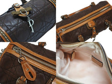 Load image into Gallery viewer, Christian Dior クリスチャンディオール ロマンティック ハンドバッグ カナージュ レザー ブラウン シルバー金具 美品 中古 4b006229