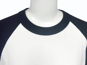 CHROME HEARTS クロムハーツ OLD DAGGER LOGO ラグラン 七分丈カットソー コットン ホワイト ブラック サイズS 美品 中古 4b006230
