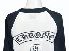 Load image into Gallery viewer, CHROME HEARTS クロムハーツ OLD DAGGER LOGO ラグラン 七分丈カットソー コットン ホワイト ブラック サイズS 美品 中古 4b006230