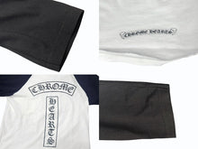 Load image into Gallery viewer, CHROME HEARTS クロムハーツ OLD DAGGER LOGO ラグラン 七分丈カットソー コットン ホワイト ブラック サイズS 美品 中古 4b006230