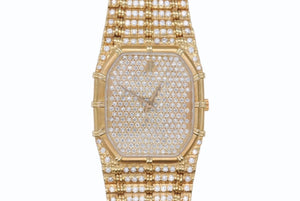 極美品 AUDEMARS PIGUET オーデマピゲ 純正 フルダイヤ バンブーBAMBOO 時計 クォーツ メンズ 中古 4b006232