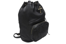 Load image into Gallery viewer, 新品同様 CHROME HEARTS クロムハーツ STRANGE LOVE BAG リュック セメタリー クロスパッチ ラージクロス レザー ブラック 中古 4b006233