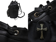 Load image into Gallery viewer, 新品同様 CHROME HEARTS クロムハーツ STRANGE LOVE BAG リュック セメタリー クロスパッチ ラージクロス レザー ブラック 中古 4b006233