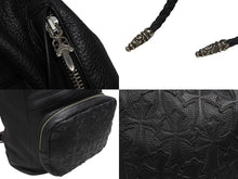 Load image into Gallery viewer, 新品同様 CHROME HEARTS クロムハーツ STRANGE LOVE BAG リュック セメタリー クロスパッチ ラージクロス レザー ブラック 中古 4b006233