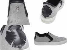 Load image into Gallery viewer, CHROME HEARTS クロムハーツ CH SLIP ON スリッポン スニーカー サイズ43 グリッター シルバー CHプラスパッチ ダガー装飾 良品 中古 4b006235