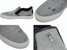 Load image into Gallery viewer, CHROME HEARTS クロムハーツ CH SLIP ON スリッポン スニーカー サイズ43 グリッター シルバー CHプラスパッチ ダガー装飾 良品 中古 4b006235
