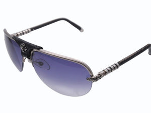 CHROME HEARTS クロムハーツ BALLS ボールズ サングラス アイウェア ティアドロップ CHプラス フローラルクロス シルバー 美品 中古 4b006237
