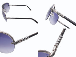 CHROME HEARTS クロムハーツ BALLS ボールズ サングラス アイウェア ティアドロップ CHプラス フローラルクロス シルバー 美品 中古 4b006237