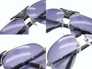 CHROME HEARTS クロムハーツ BALLS ボールズ サングラス アイウェア ティアドロップ CHプラス フローラルクロス シルバー 美品 中古 4b006237