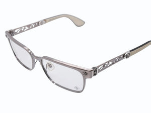 極美品 CHROME HEARTS クロムハーツ PAWSMUC サングラス アイウェア サイズ59◻︎17-144 BSフレア装飾 メタルフレーム シルバー 中古 4b006241