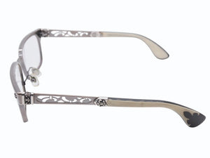 極美品 CHROME HEARTS クロムハーツ PAWSMUC サングラス アイウェア サイズ59◻︎17-144 BSフレア装飾 メタルフレーム シルバー 中古 4b006241