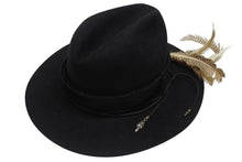 Load image into Gallery viewer, CHROME HEARTS クロムハーツ フェザーハット 帽子 サイズL ビーバーフェルト ハラコ ブラック 美品 中古 4b006243