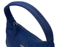 Load image into Gallery viewer, 極美品 PRADA プラダ ホーボー ハンドバッグ トライアングルロゴ 三角プレートロゴ ブルー ナイロン シルバー金具 イタリア製 中古 4b006248