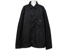Load image into Gallery viewer, 極美品 PRADA プラダ Re-Nylon Shirt リナイロン 長袖シャツ SC514 サイズXXL トライアングルロゴ 三角ロゴプレート ブラック 中古 4b006249