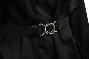 極美品 PRADA プラダ Re-Nylon リナイロン トライアングルロゴプレート フーデッドジャケット 292255 S000 1WQ8 ブラック サイズ36 中古 4b006250