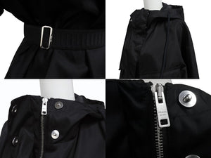 極美品 PRADA プラダ Re-Nylon リナイロン トライアングルロゴプレート フーデッドジャケット 292255 S000 1WQ8 ブラック サイズ36 中古 4b006250