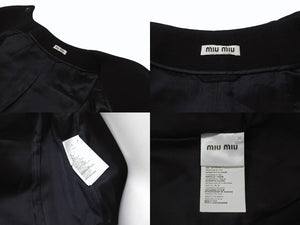 MIUMIU ミュウミュウ ダッフルコート MH1229 14年 ブラックウールレーヨン サイズ36 美品 中古 4b006251 
