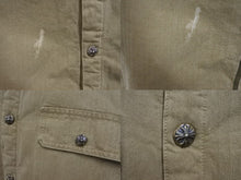 Load image into Gallery viewer, CHROME HEARTS クロムハーツ WORK DOG SHIRTS ワークドッグ シャツ ジャケット クロスボール ヘリンボーン ブラウン サイズXL 良品 中古 4b006253