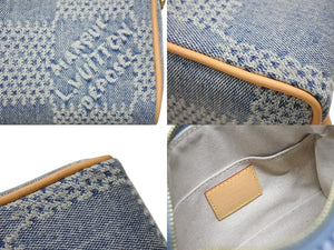 新品同様 LOUIS VUITTON ルイヴィトン スピーディ バンドリエール18 ハンドバッグ ダミエデニム3D N40682 ゴールド金具 中古 4b006259