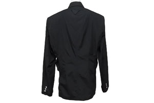 極美品 PRADA プラダ 24SS シングルブレスト コットンジャケット UG1267 IC コットン ブラック サイズ48R 中古 4b006260