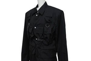 極美品 PRADA プラダ 24SS シングルブレスト コットンジャケット UG1267 IC コットン ブラック サイズ48R 中古 4b006260