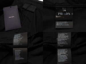 極美品 PRADA プラダ 24SS シングルブレスト コットンジャケット UG1267 IC コットン ブラック サイズ48R 中古 4b006260