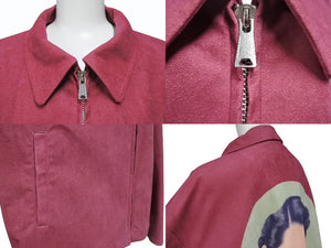 新品同様 Yohji Yamamoto POUR HOMME ヨウジヤマモトプールオム 02ss Saeko Tsuemura 女優期 ジャケット スウェード ピンク サイズ3 中古 4b006261