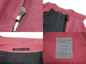 新品同様 Yohji Yamamoto POUR HOMME ヨウジヤマモトプールオム 02ss Saeko Tsuemura 女優期 ジャケット スウェード ピンク サイズ3 中古 4b006261