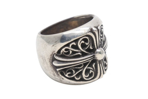 極美品 CHROME HEARTS クロムハーツ CLASSIC OVAL クラシック オーバルクロス リング 重量約46.8g サイズ24号 シルバー925 中古 4b006262