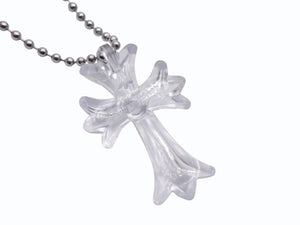 極美品 CHROME HEARTS クロムハーツ RUBBER CH CRS SML ラバーCHクロスネックレス スモール 青山20周年記念 全長約75cm 中古 4b006263