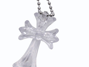 極美品 CHROME HEARTS クロムハーツ RUBBER CH CRS SML ラバーCHクロスネックレス スモール 青山20周年記念 全長約75cm 中古 4b006263