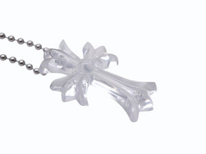 極美品 CHROME HEARTS クロムハーツ RUBBER CH CRS SML ラバーCHクロスネックレス スモール 青山20周年記念 全長約75cm 中古 4b006263