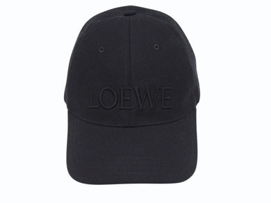 極美品 LOEWE ロエべ キャップ K820358X36 ブラック無地 刺繍 付属品(保存袋あり) キャンバス 中古 4b006266