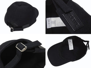 極美品 LOEWE ロエべ キャップ K820358X36 ブラック無地 刺繍 付属品(保存袋あり) キャンバス 中古 4b006266